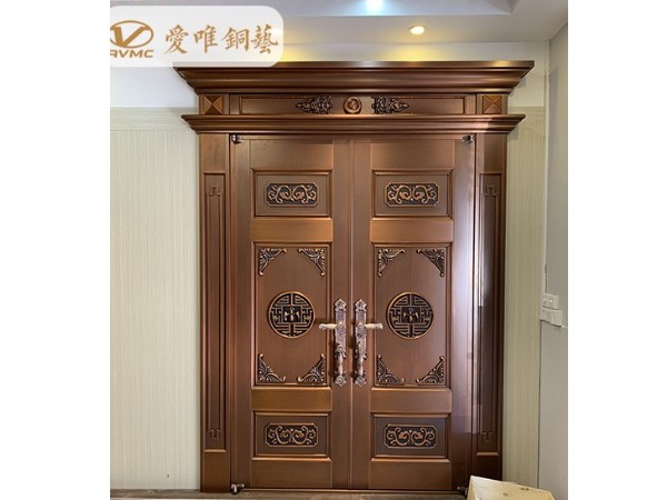 愛唯銅藝銅門廠家湛江別墅銅門工程案例